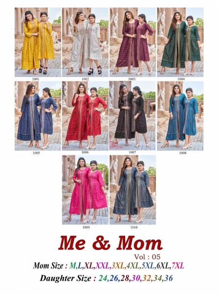 Me And Mom 5 Fancy Designer Wear Wholesale Mother Daughter Kurtis
